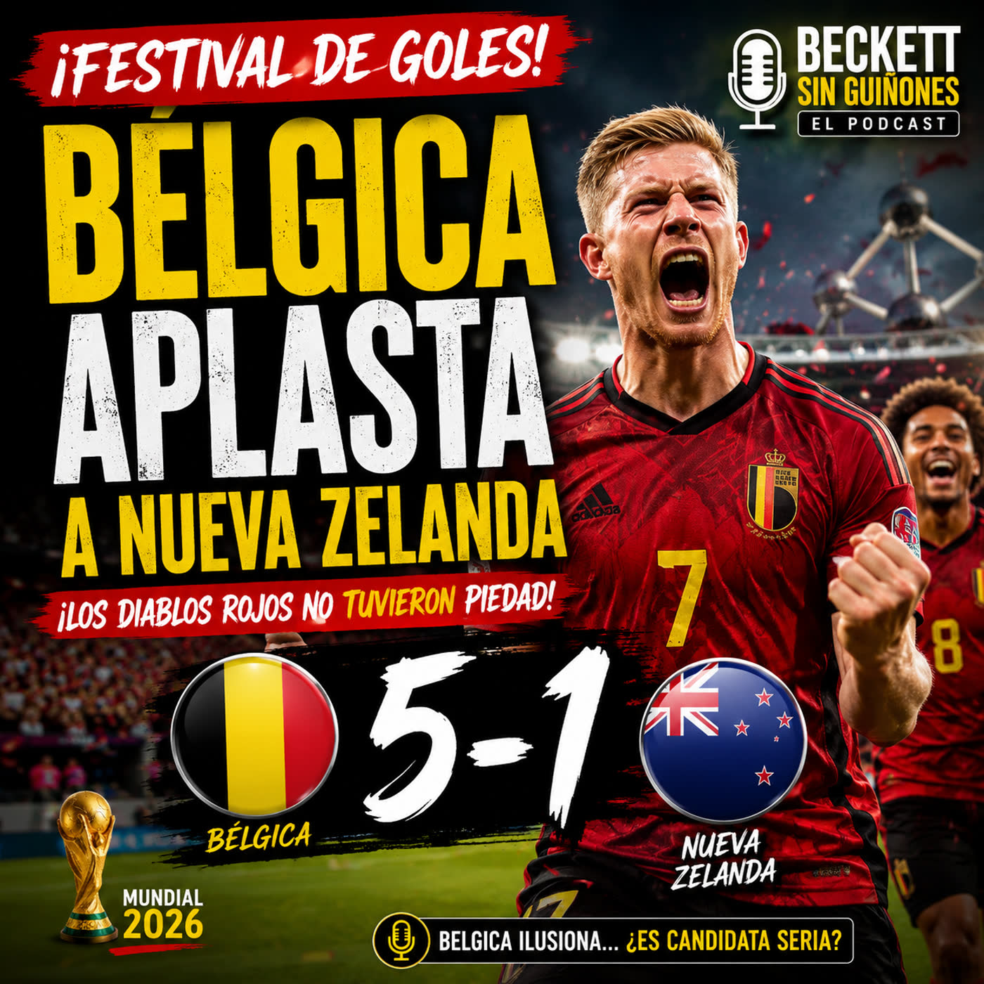 Bélgica 🇧🇪 se desató: cinco goles para ilusionar a toda una nación