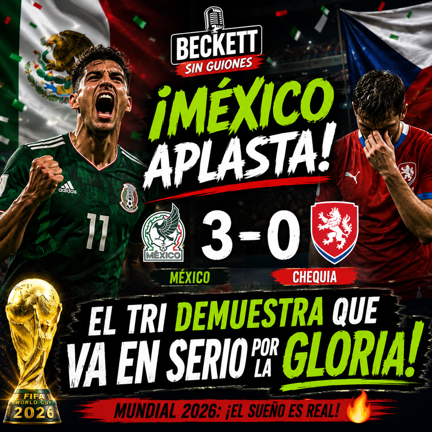🏆 México 🇲🇽 lanza su candidatura: victoria aplastante sobre Chequia 🇨🇿