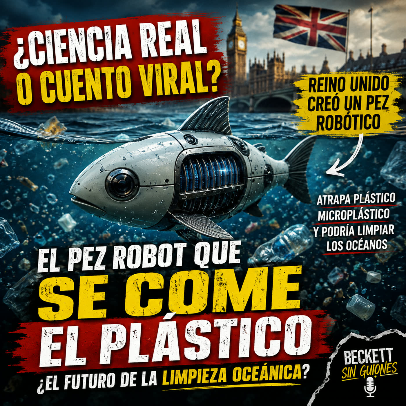 🤖🐟 EL PEZ ROBOT QUE ESTÁ CAZANDO MICROPLÁSTICOS | Beckett sin guiones | Beckett episode artwork