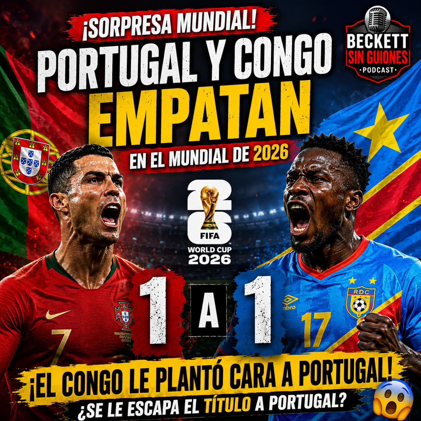 ¡Batacazo mundialista! Portugal deja escapar la victoria ante Congo