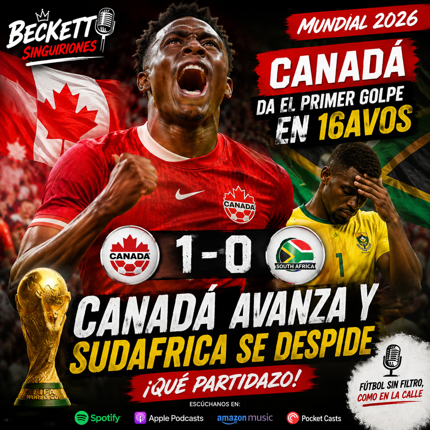 ¡Sudáfrica 🇿🇦 cae por la mínima! Canadá 🇨🇦 da el primer gran golpe en 16avos