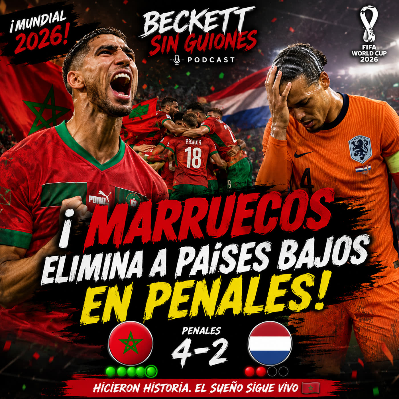 ¡Marruecos 🇲🇦 hace historia! Países Bajos 🇳🇱 cae en una tanda de penales de infarto