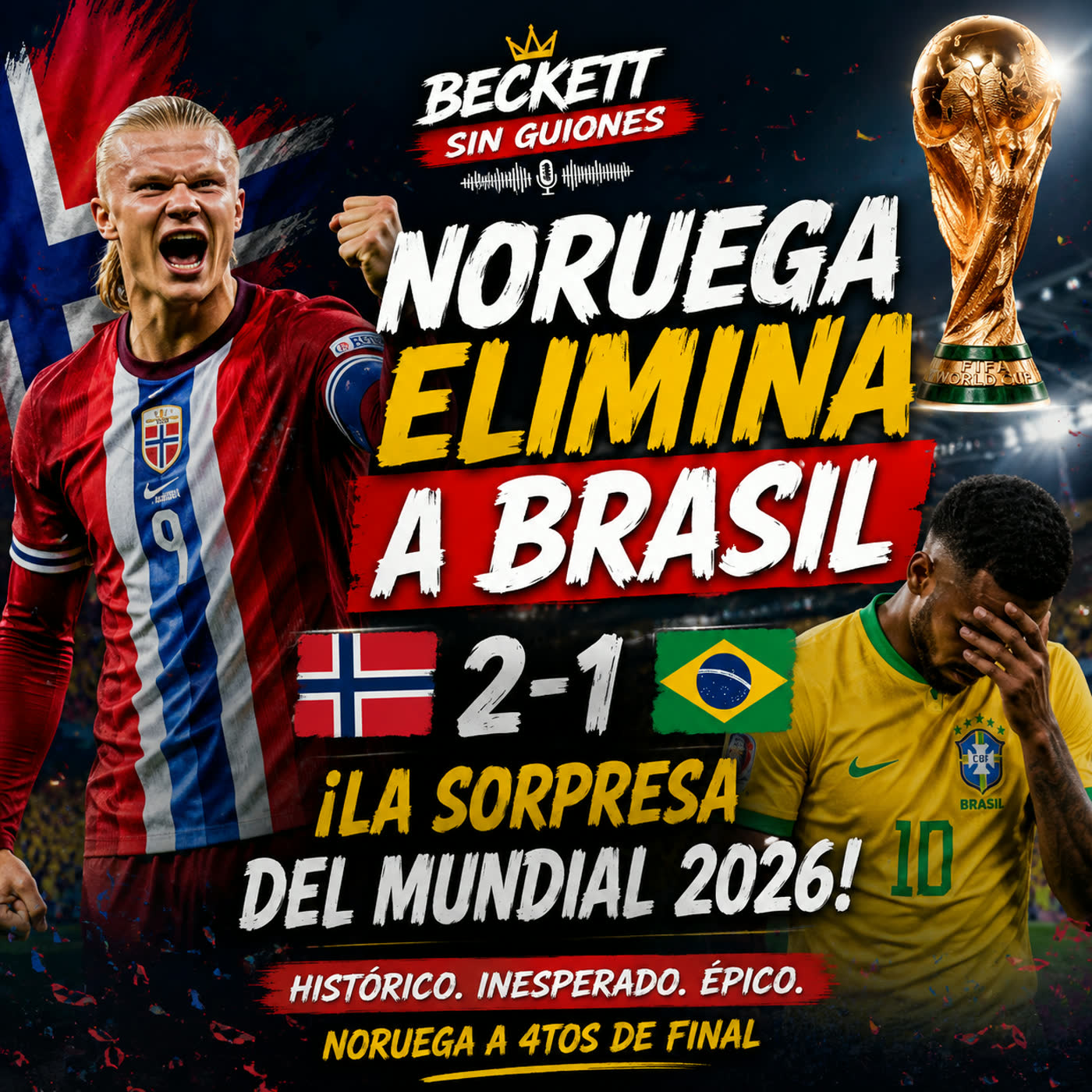 ¡El Mundial tiene nuevo terremoto! Noruega 🇳🇴 sorprende a Brasil 🇧🇷