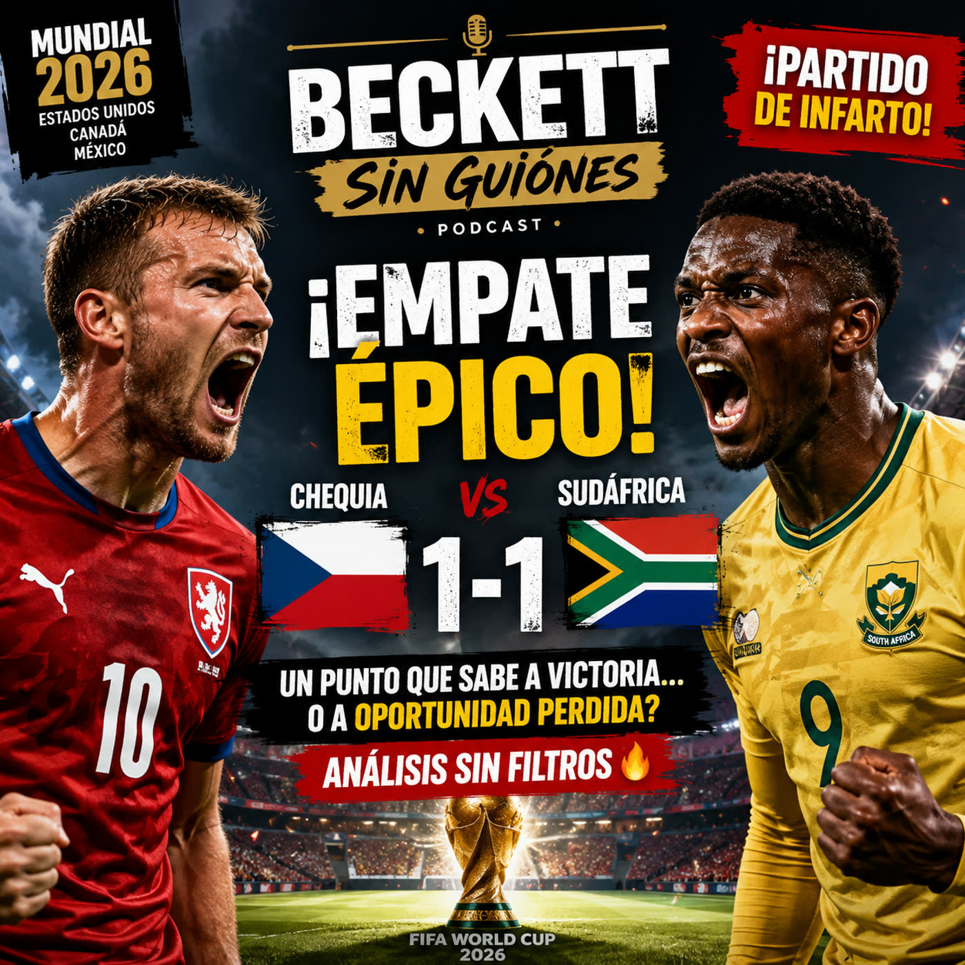 ¡DRAMA MUNDIALISTA! Chequia 🇨🇿 y Sudáfrica 🇿🇦 empatan y dejan muchas dudas