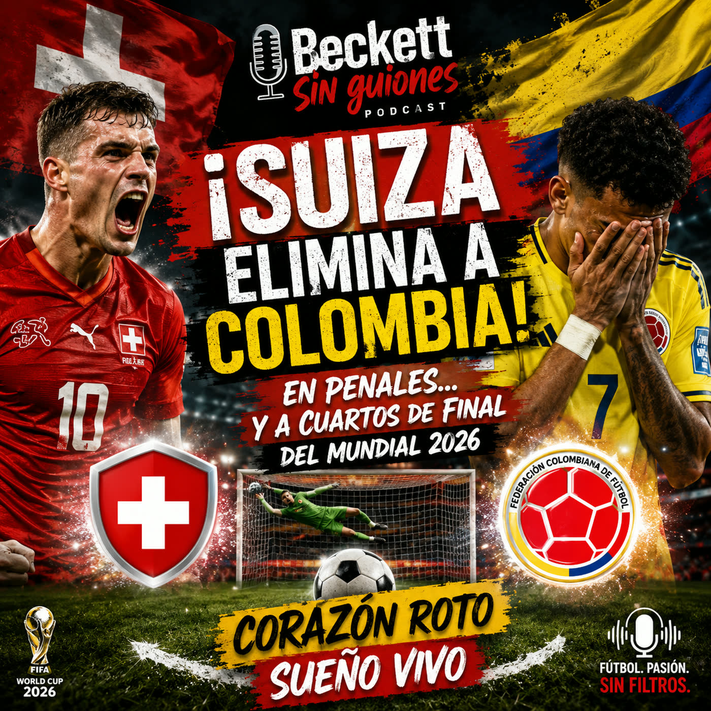 ¡Suiza🇨🇭rompe el sueño colombiano 🇨🇴 desde los doce pasos!