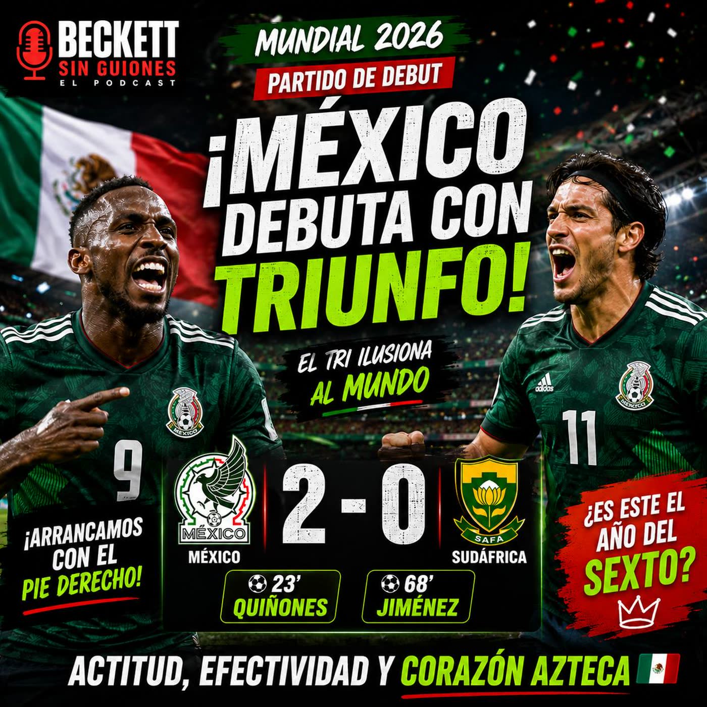 México gana el partido inaugural del mundial 2026