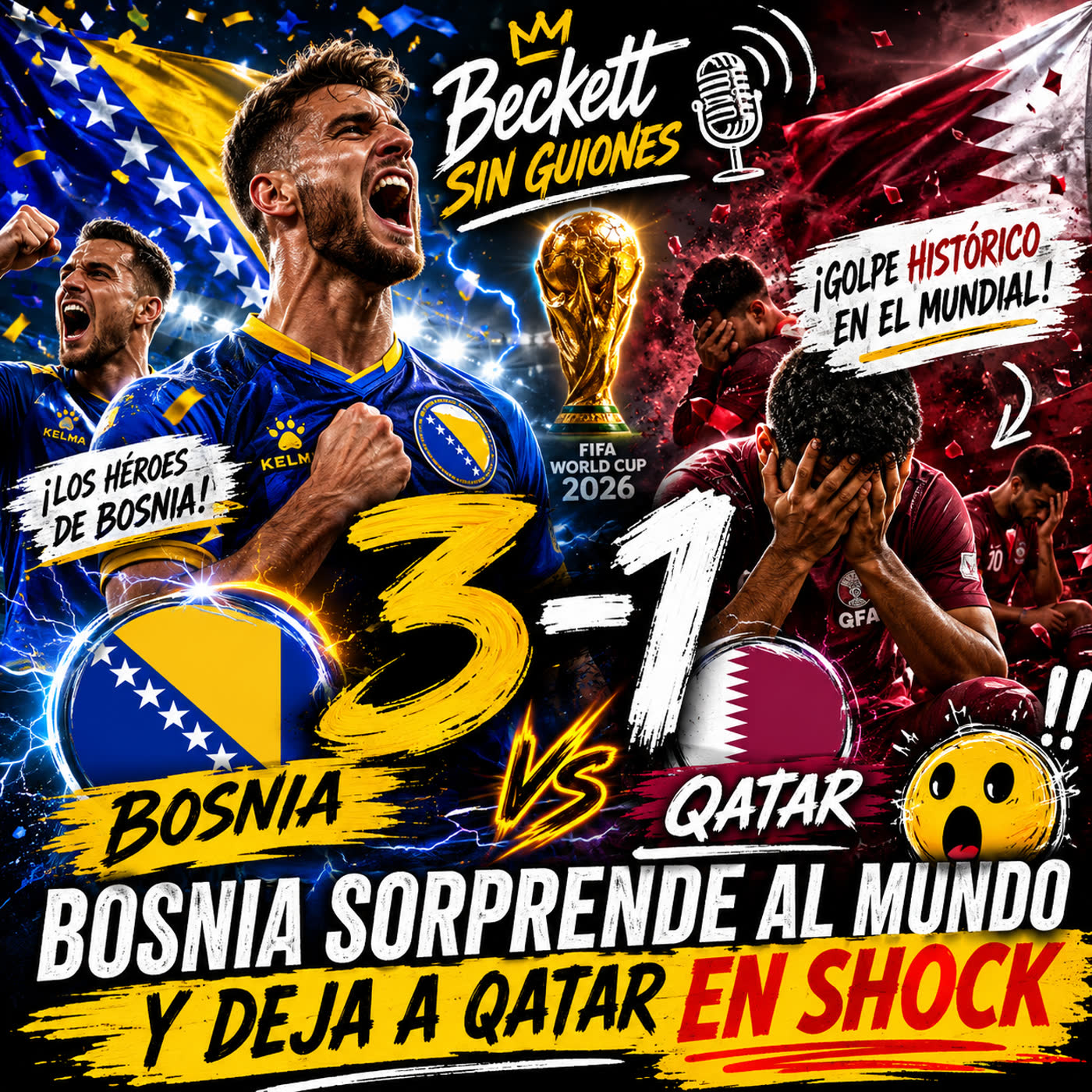🏆 Bosnia 🇧🇦 da el golpe y convierte a Qatar 🇶🇦 en la gran decepción del día