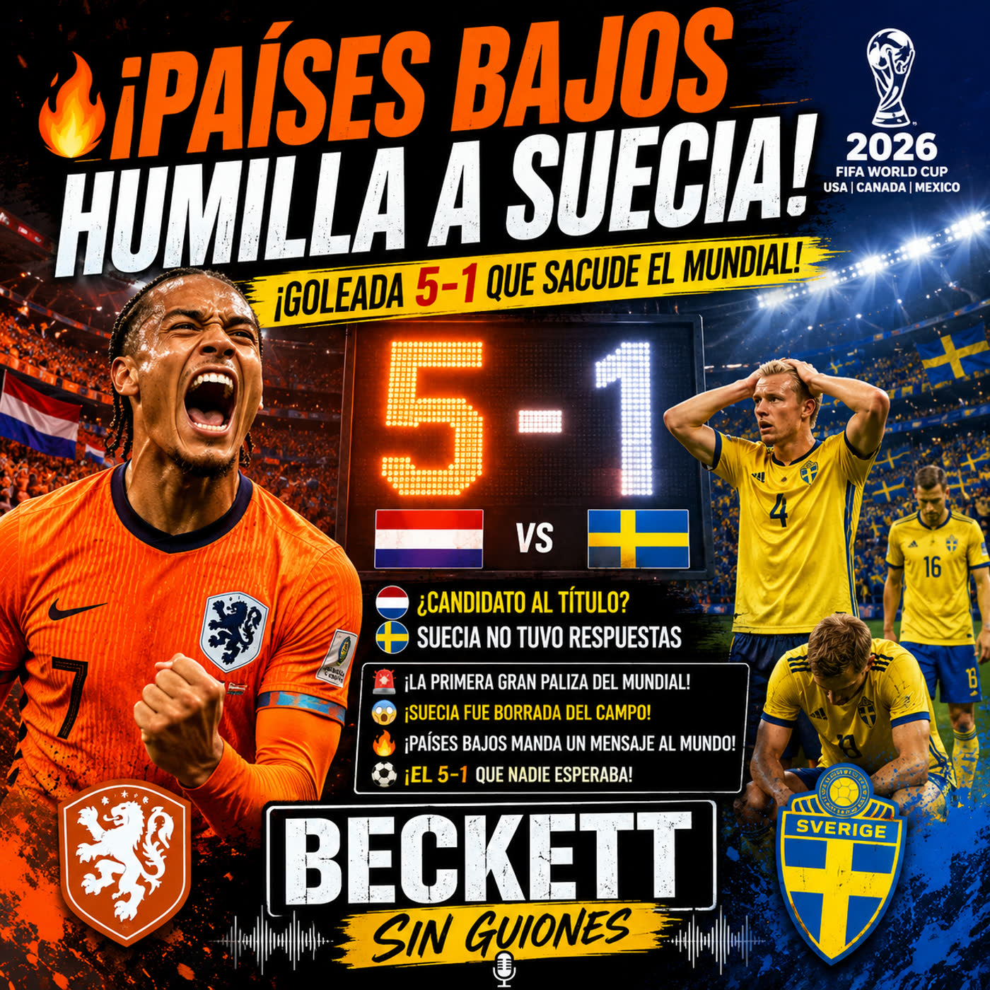 🔥 ¡Suecia 🇸🇪 fue borrada del mapa por Países Bajos 🇳🇱 !