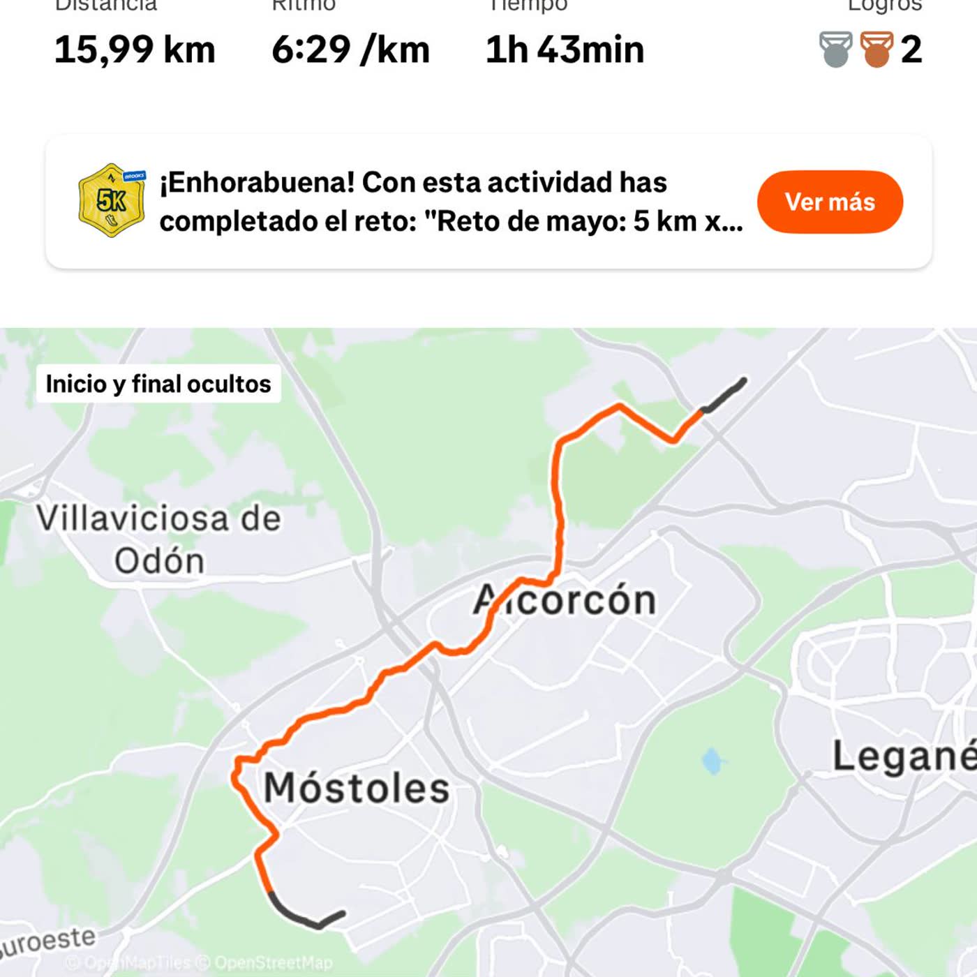95,5 - 16km suaves sin mirar ritmo y ¡sin rozaduras!