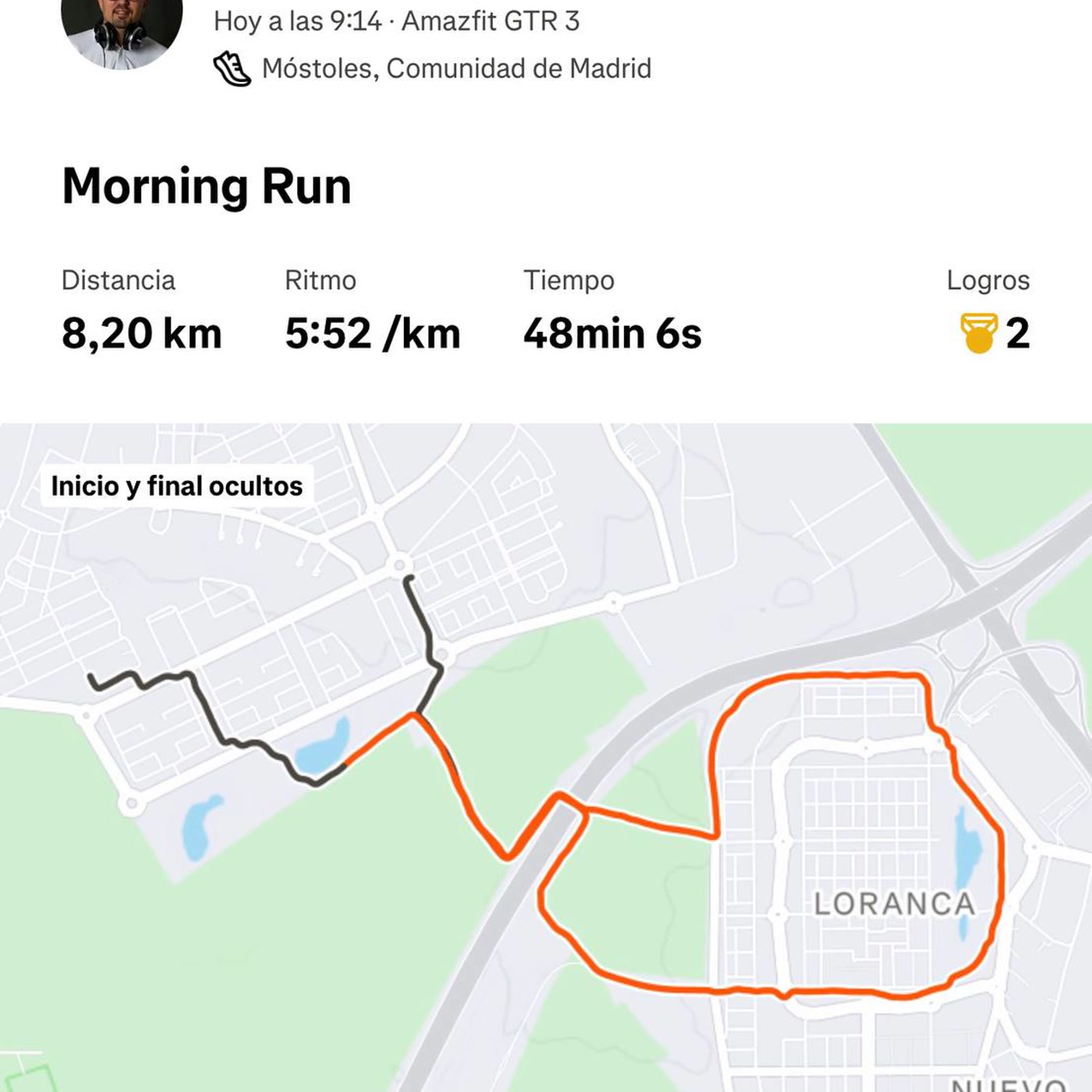 96,7 - Salida de 48 min corriendo sin mirar ritmo