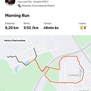 96,7 - Salida de 48 min corriendo sin mirar ritmo