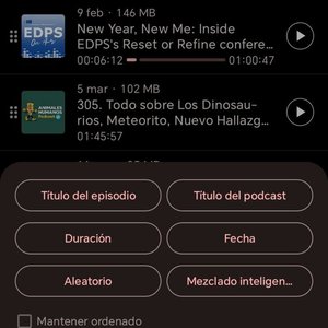 7. Ordenar episodios de podcast