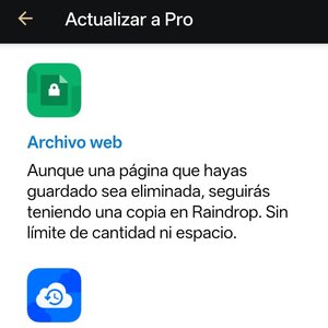 54. Versión de pago de Raindrop io