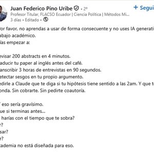 17. No uses IA en tu trabajo académico 😉