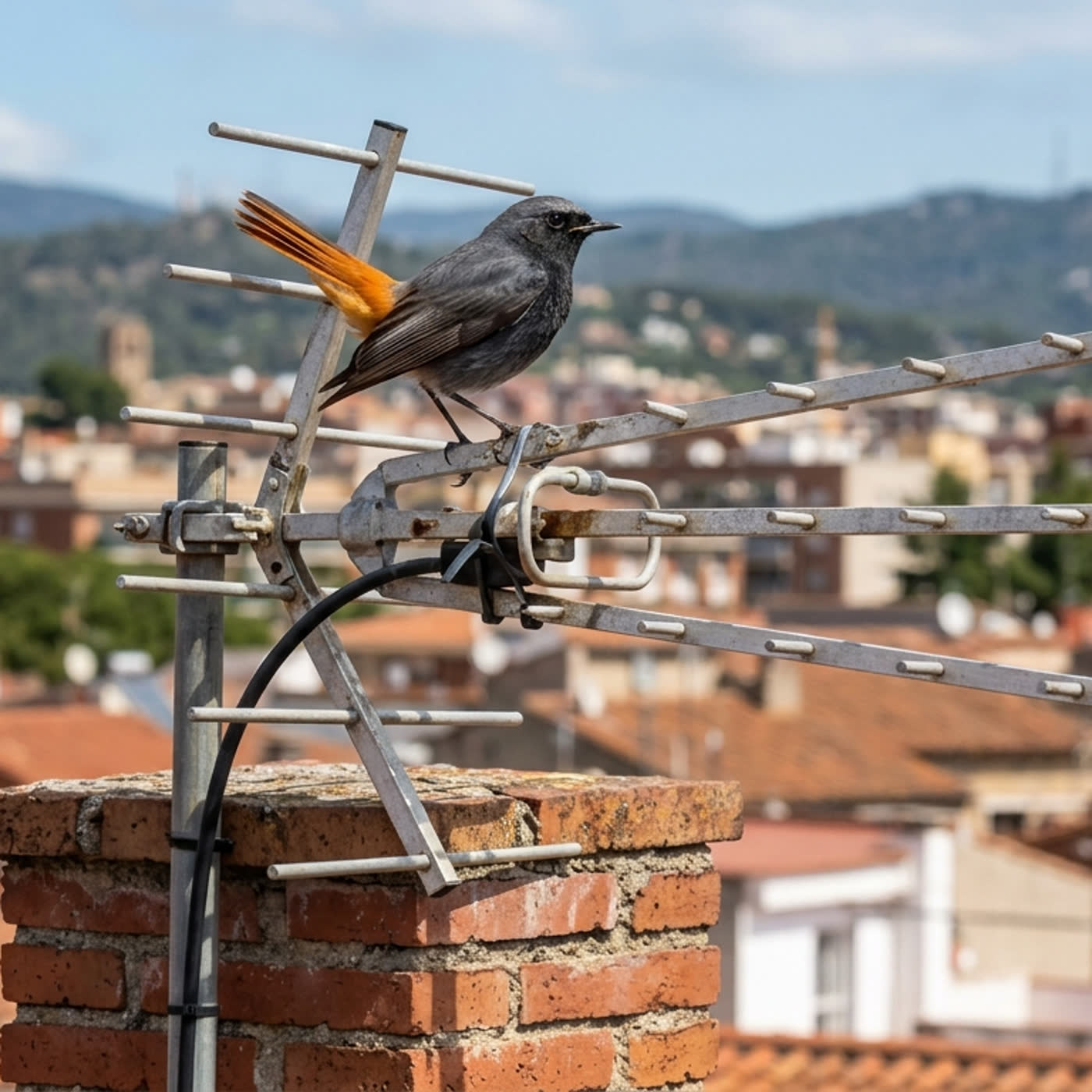 Colirrojo tizón en antena