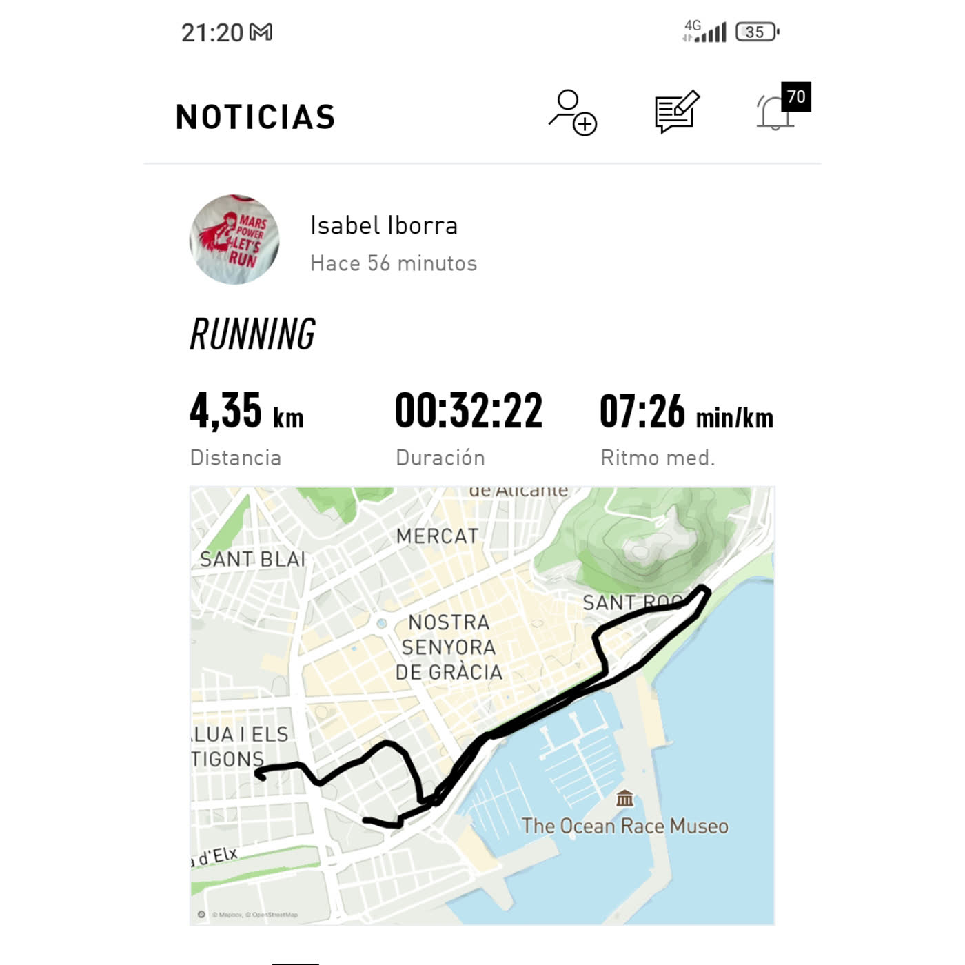 Km 4,5. "Voy a salir de tranquis a correr"