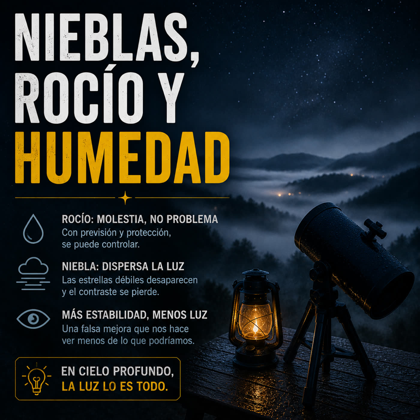 Nieblas, rocío y humedad