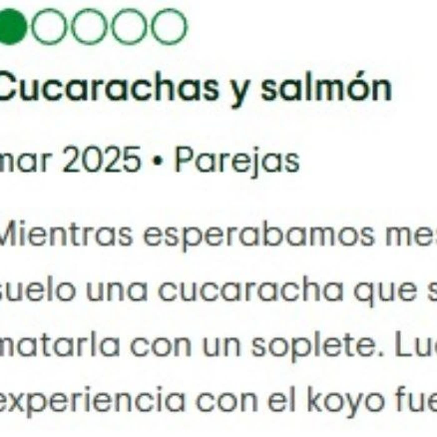 75. Cucarachas flameadas en un restaurante #ReseñaReal